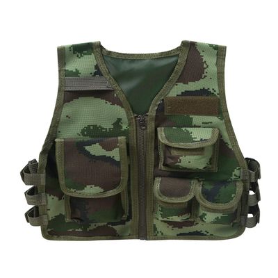 Agoky Kids Combat Training Vest Children Adjustable Waistcoat Jacket Outdoor Clothing Army Green 8-14