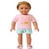 QPANCY Matching Girls & Dolls Pajamas Flamingo Pj Sets Short Sleeve Sleepwear 4t 5t view 2
