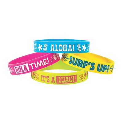 Fun Express Luau Rubber Bracelets - Jewelry - 12 Pieces