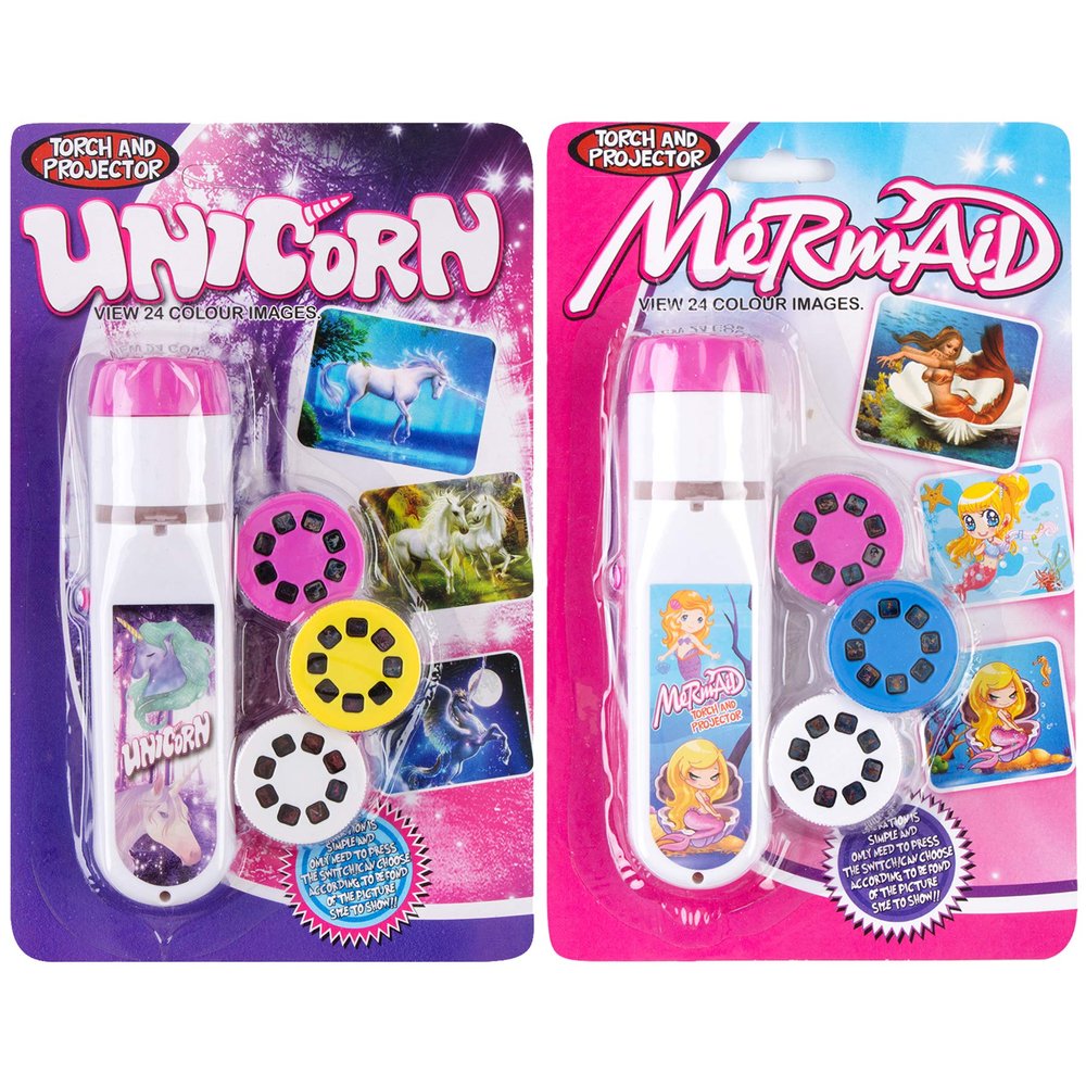Georgie Porgy Children Projector Toys Educational Science Set Wall Ceiling Tent Torch Flashlight for Kids Gifts for Boys Girls (Unicorn + Mermaid)