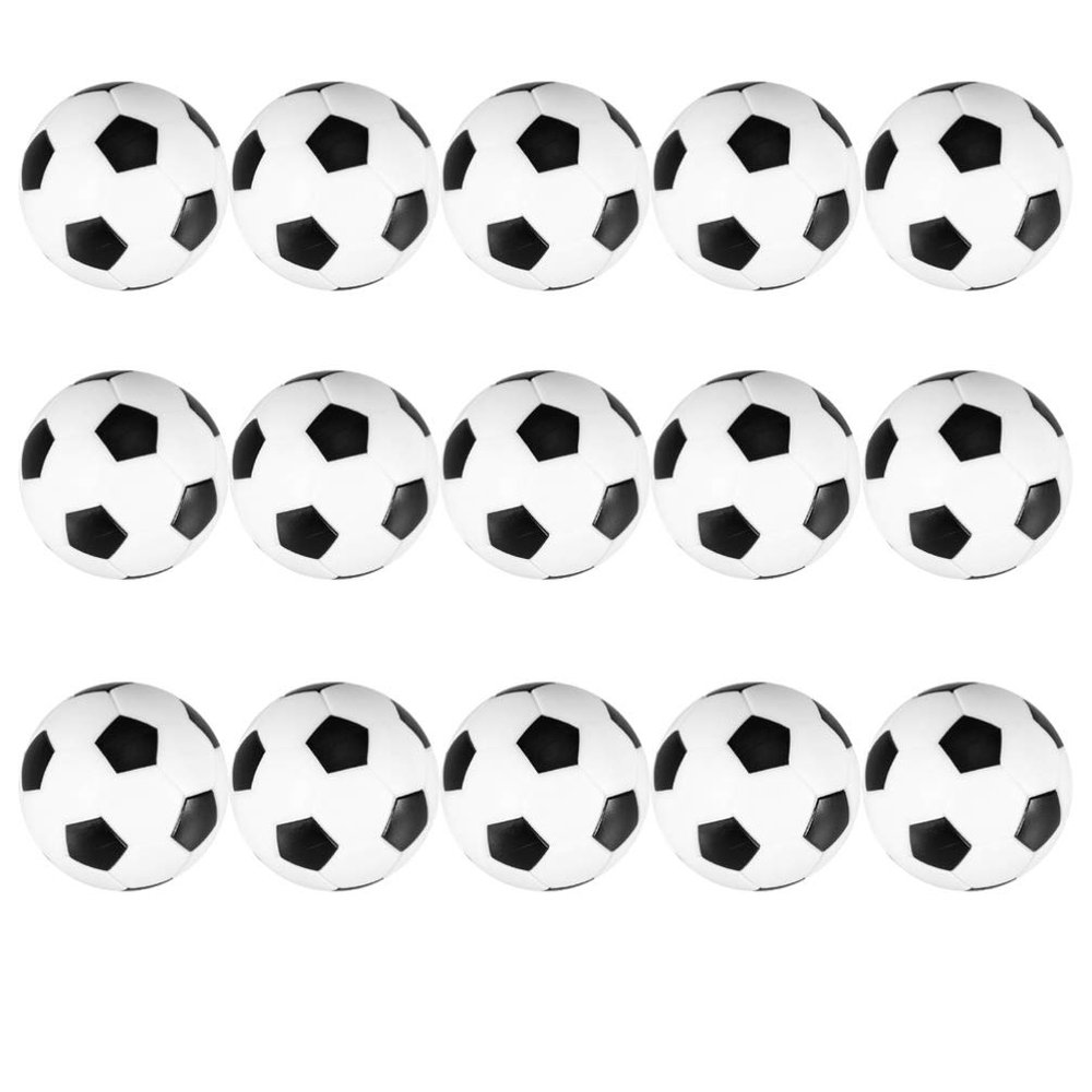 TOYANDONA 15pcs Mini Foosball Replacement Tabletop Soccer for Standard Foosball Tables White and Black Color for Boys and Girls and Casual Play