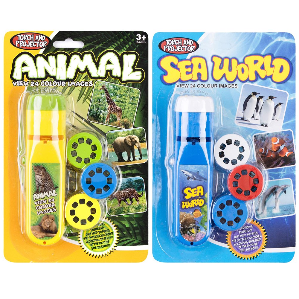 Georgie Porgy Children Projector Toys Educational Science Set Wall Ceiling Tent Torch Flashlight for Kids Gifts for Boys Girls (Wild Animal + Sea World)