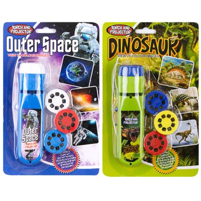 Georgie Porgy Slide Torch Projector Toys Flashlight for Kids Educational Solar System Planet Toys Science Set Wall Ceiling Tents Dino Night Lamp Gifts for Boys Girls (Outer Space + Dinosaur)