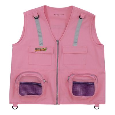 Eagle Eye Explorer Kids Cargo Vest for Boys and Girls with Reflective Safety Straps. 100% cotton. Size: X-Small Color: Pink