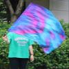 Winged Sirenny 81cm Colorful Flowy Spinning Silk Flag Poi with Rod, Church Liturgical Praise Prophetic Worship Adoration Dance Banner Poi Streamer, Practice Play Silk Poi Flag (Mermaid Dream) view 4