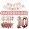 10th Birthday Party Decorations Kit Happy Birthday Banner with Number 10 Birthday Balloons for Birthday Party Supplies 10th Rose Gold Birthday Party Pack view 2