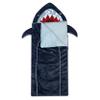 Heritage Kids Shark Plush Hooded Sleeping Bag, 64" L x 25" W, Blue view 1