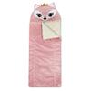 Heritage Kids Pink Fox Plush Hooded Sleeping Bag, 64" L x 25" W view 1