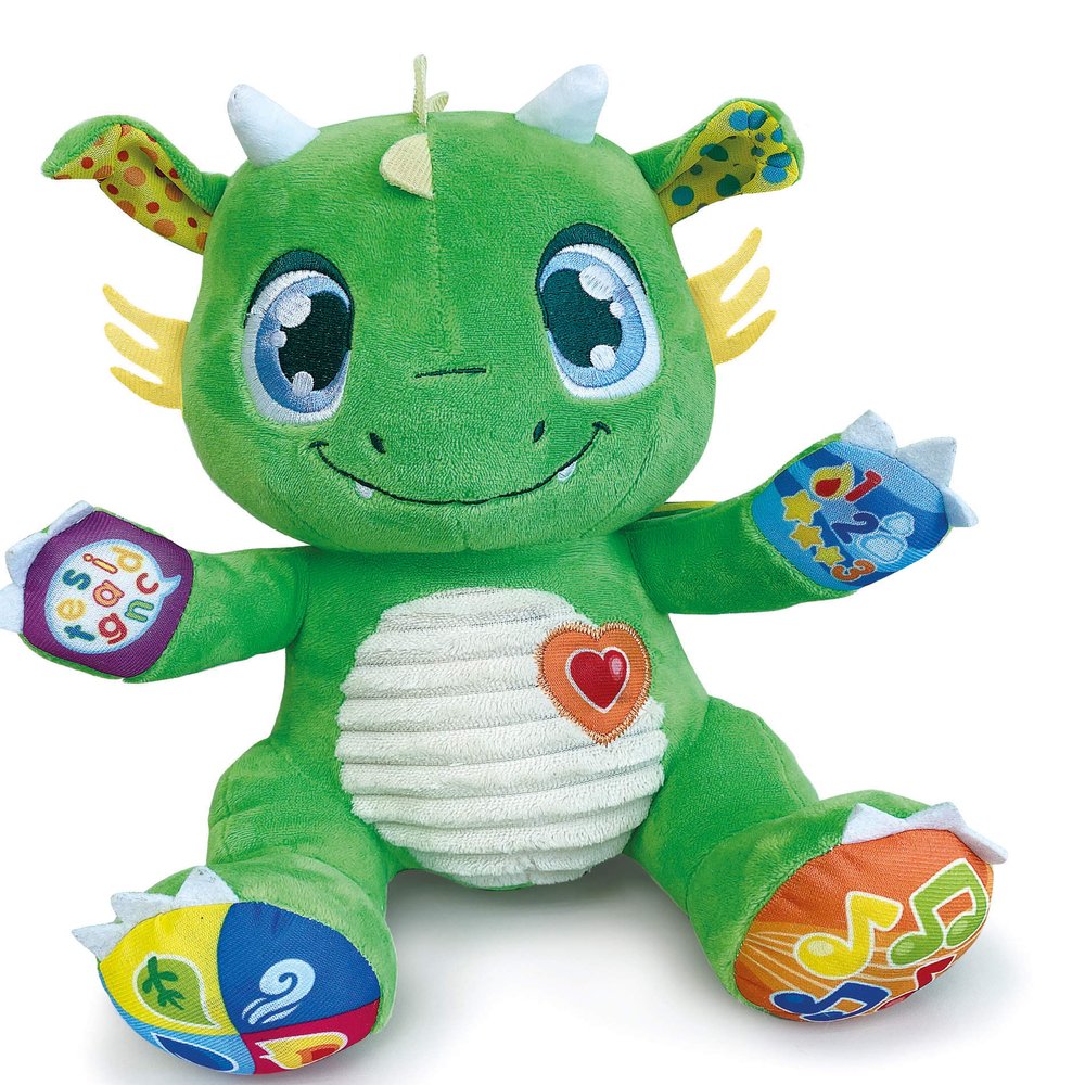 Clementoni Baby 52506 Mon Copain Le Dragon Soft and Safe Soft Toy with 5 Interactive Keys for Babies 6 Months and Above Develops Psychomotor Skills