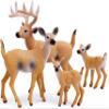 Gemini&Genius Animal Toys Whitetail Deer Figurines with Cub, 4Pcs Reindeer Family Woodland Animal Toys, Great for Kids Party Favors, Treasure Box Prizes, Goodie Bag Fillers, Family Fun or Cake Toppers view 1