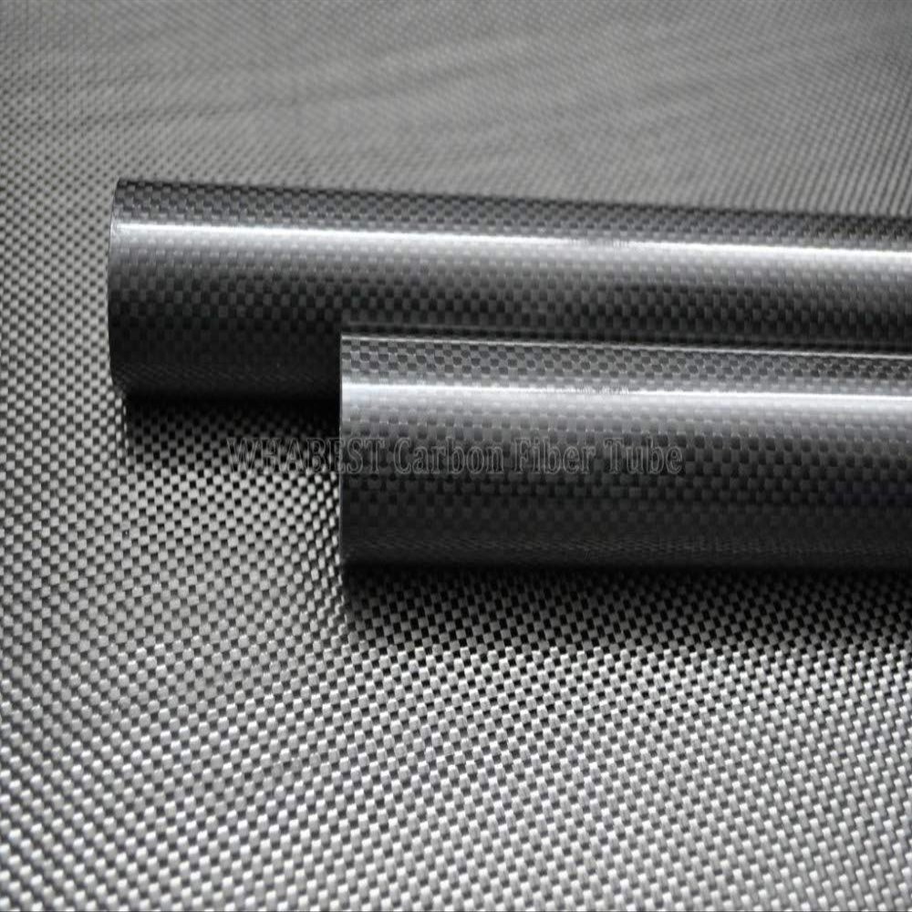 WHABEST 2pcs OD 14mm - ID 12mm Langth 500mm Glossy 100% Full Carbon Composite Material/ 3k Carbon Fiber Tubes/Pipes. Quadcopter Hexacopter. RC Plane/RC DIY Helicopter. (2pcs 14x12x500mm)