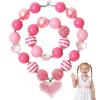 3 otters Toddler Jewelry Bracelet Set, Bead Necklace for Little Girls, Kids Valentines Day Exchanging Gifts, Party Favor, Classroom Prize Supplies view 1