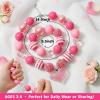 3 otters Toddler Jewelry Bracelet Set, Bead Necklace for Little Girls, Kids Valentines Day Exchanging Gifts, Party Favor, Classroom Prize Supplies view 3
