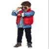 Back to The Future Marty McFly Toddler Costume, BTTF Outfit for Boys with Red Vest, Jean Jacket, & Plaid Shirt view 1