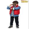 Back to The Future Marty McFly Toddler Costume, BTTF Outfit for Boys with Red Vest, Jean Jacket, & Plaid Shirt view 2