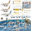 200 PCS Airport Terminal Kids Toys Deluxe Airlines Pretend Playset with Airplanes, Vehicles, Figures, Accessories, Play Mat view 1