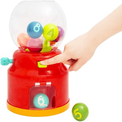 Battat  Bubble Dispenser for Kids  Mini Vending Machine Toy  10 Colorful Number Balls  Numbers & Colours Gumball Machine  Toddlers 12 Months+