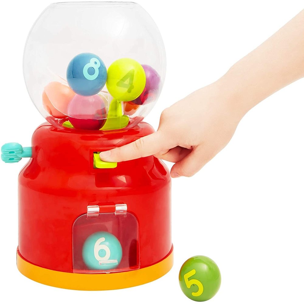 Battat  Bubble Dispenser for Kids  Mini Vending Machine Toy  10 Colorful Number Balls  Numbers & Colours Gumball Machine  Toddlers 12 Months+