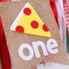 WAOUH Pizza Highchair Banner for 1st Birthday - Fabric Rag Garland Decoration, Cake Smash Photo Prop (80in) view 4