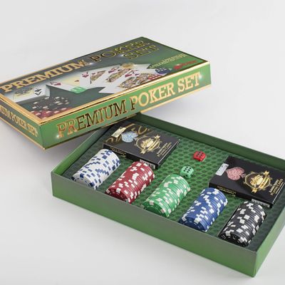 LaModaHome Star Premium Poker Set, First Class Elite Casino Style Poker Set Including Poker Chips, Two Poker Decks, Two Dices, Game for Adults