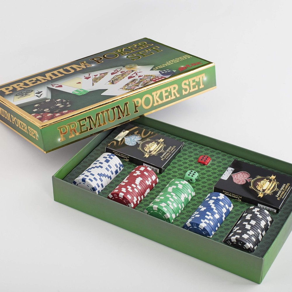 LaModaHome Star Premium Poker Set, First Class Elite Casino Style Poker Set Including Poker Chips, Two Poker Decks, Two Dices, Game for Adults