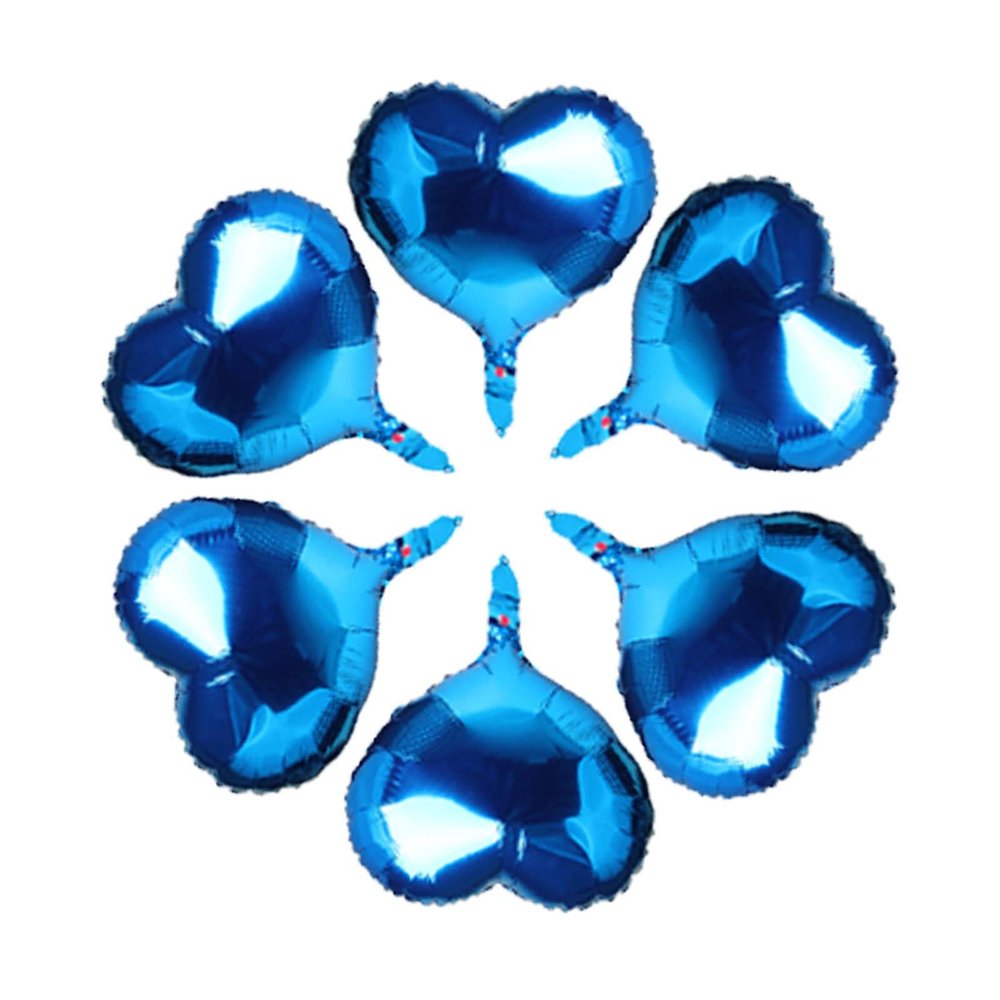 10 Pcs 18 Inch Blue Heart-Shaped Foil Balloon Mylar Balloon Birthday Party Decoration Supplies