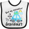 inktastic Book My Reservation I'm Going To Grandma's Baby Bib White and Black 3b2bc view 1
