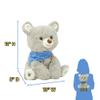 Cuddle Barn My Bear Coby - Animated Bear Cub Stuffed Animal, 11" Gray Singing Plush Toy view 2