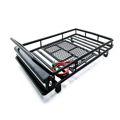 DKKY Luggage Carrier Roof Rack with LED Light Bar for 1/10 RC Crawler Car Axial SCX10 90046 TRX4245 X 150mm