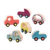B. toys  Wooden Toy Cars Set with 6 Colorful Vehicles for Kids & Toddlers  Durable Trucks  Easy  Grip Kids Toys for Ages 1+ view 1