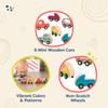 B. toys  Wooden Toy Cars Set with 6 Colorful Vehicles for Kids & Toddlers  Durable Trucks  Easy  Grip Kids Toys for Ages 1+ view 3