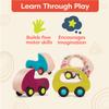 B. toys  Wooden Toy Cars Set with 6 Colorful Vehicles for Kids & Toddlers  Durable Trucks  Easy  Grip Kids Toys for Ages 1+ view 4