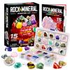 Rocks Collection - 15-Piece Rock Collections for Kids - Cool Geology Gem Kit with Identification Sheet - Gemstones Set Box with Learning Guide and Storage Case - Educational Gift for Kid view 1