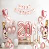20 Party Supplies for Her Rose Gold 20th Birthday Decorations for Women and Girls with Happy Birthday Balloon Banner and Digit Balloons Including Latex and Confetti Balloons view 3