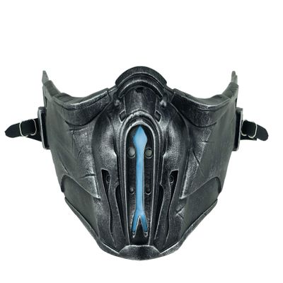 CrazyCatCos MK Game Mask, Jade/Sub-Zero/Kabal/Saibot/Scorpion/Smoke Resin Mask For Halloween Costume Accessory (Sub-Zero X)