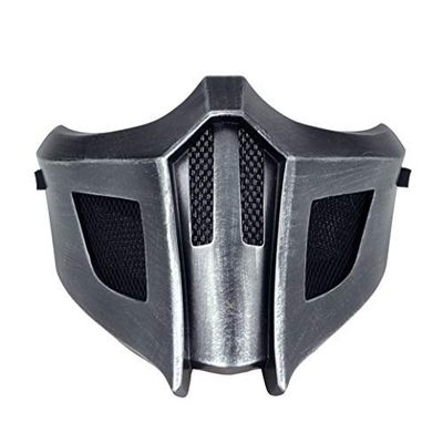 CrazyCatCos MK Game Mask, Jade/Sub-Zero/Kabal/Saibot/Scorpion/Smoke Resin Mask For Halloween Costume Accessory (saibot 9)