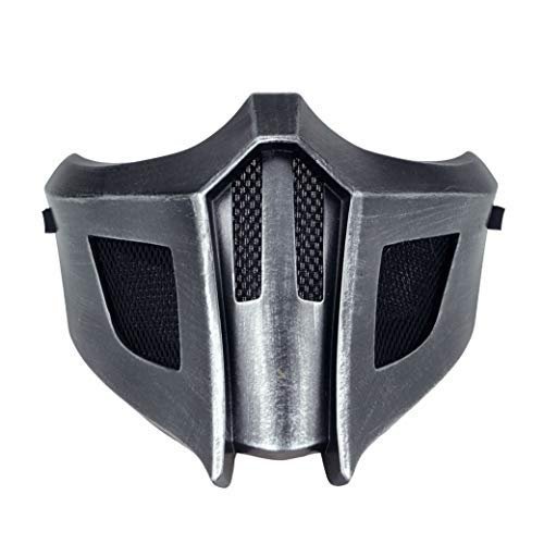 CrazyCatCos MK Game Mask, Jade/Sub-Zero/Kabal/Saibot/Scorpion/Smoke Resin Mask For Halloween Costume Accessory (saibot 9)