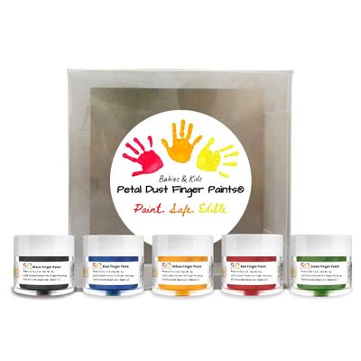 Bakell Edible Finger Paint for Kids & Babies - (4g 5x Jars) | Safe and Fun Colors for Creative Play
