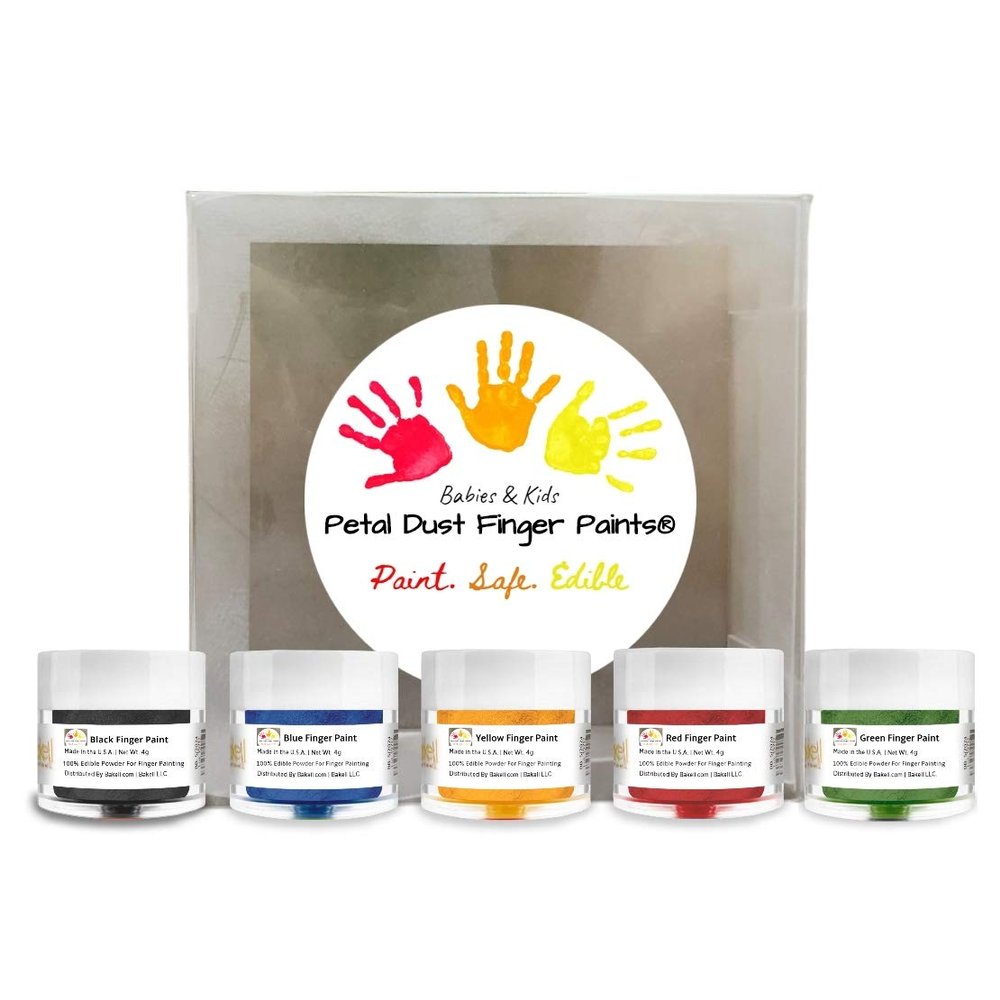 Bakell Edible Finger Paint for Kids & Babies - (4g 5x Jars) | Safe and Fun Colors for Creative Play