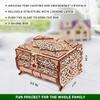Wood Trick Treasure Puzzle Box for Adults - 3D Wooden Puzzle for Adults to Build - Cute & Neat Design - with Shimmering Crystals - Store Your Jewelry - Wood Model Kit view 3