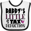 inktastic Daddy's Little Tax Deduction Pink Hearts Baby Bib White and Black 3acb8 view 1