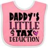 inktastic Daddy's Little Tax Deduction Pink Hearts Baby Bib Pink and White 3acb8 view 1
