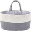 ABenkle Diaper Caddy Organizer, Boho Rustic Cotton Rope Nursery Baby Basket, Changing Table Organizer for Baby Diaper Storage and Baby Shower view 1
