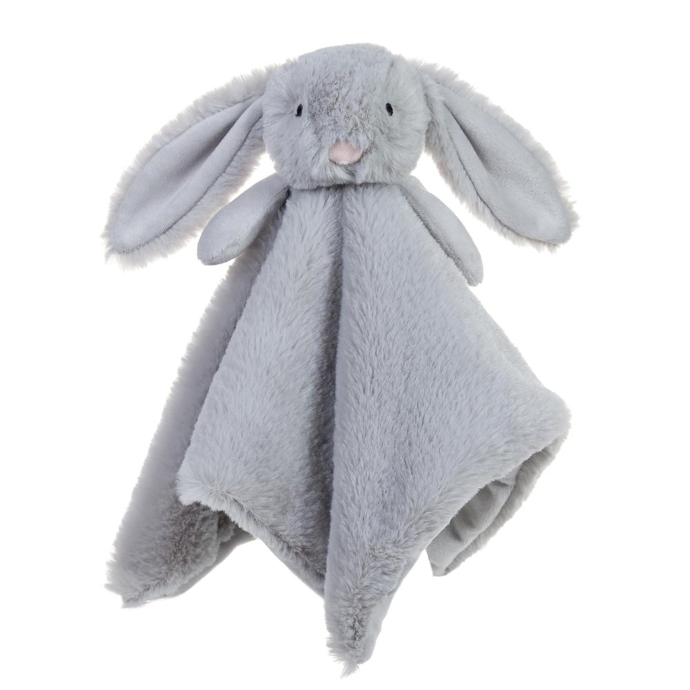 Apricot Lamb Stuffed Animals Gray Bunny Rabbit Security Blanket Infant Nursery Character Blanket Luxury Snuggler Plush Baby Lovey(Grey Bunny)