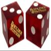 19mm Craps Dice Pair Matching Serial Numbers - Authentic Las Vegas Casino Table-Played Dice (Boulder Station (Dark Red Frosted)) view 1