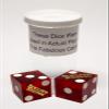 19mm Craps Dice Pair Matching Serial Numbers - Authentic Las Vegas Casino Table-Played Dice (Boulder Station (Dark Red Frosted)) view 2