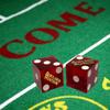 19mm Craps Dice Pair Matching Serial Numbers - Authentic Las Vegas Casino Table-Played Dice (Boulder Station (Dark Red Frosted)) view 3