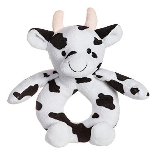 Apricot Lamb Baby Cow Calf Soft Rattle Toy, Plush Stuffed Animal for Newborn Soft Over 0 Months (cow, 6 Inches)
