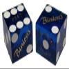 19mm Craps Dice Pair Matching Serial Numbers - Authentic Las Vegas Casino Table-Played Dice (Binion's (Blue Polished)) view 1