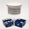 19mm Craps Dice Pair Matching Serial Numbers - Authentic Las Vegas Casino Table-Played Dice (Binion's (Blue Polished)) view 2